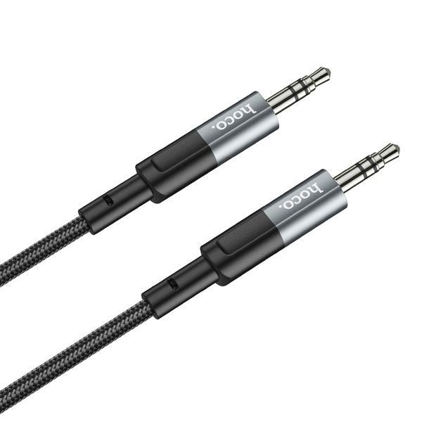 Аудиокабель HOCO UPA23 3.5mm male to 3.5mm male, nylon braid, 1m Metal Gray 6931474783820 фото