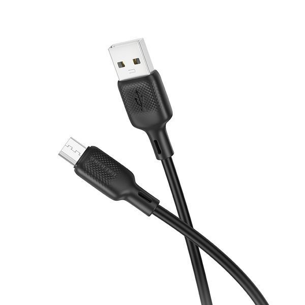 Кабель BOROFONE BX113 Lenny silicone charging data cable Micro(L=3M) Black 6941991115547 фото