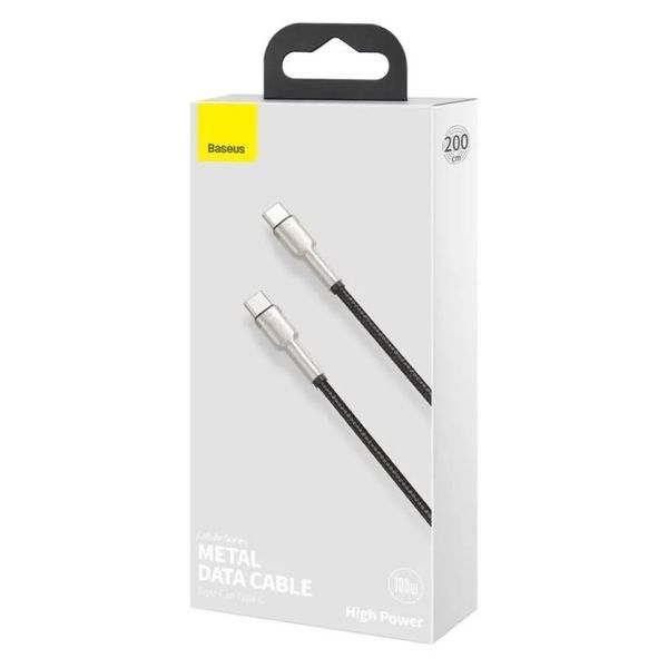 Кабель Baseus Cafule Series Metal Data Cable Type-C to Type-C 100W 2m Black CATJK-D01 фото
