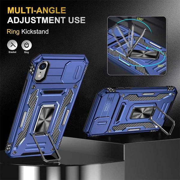 Ударостійкий чохол Camshield Army Ring для Apple iPhone XR (6.1") Navy Blue 777-05035 фото