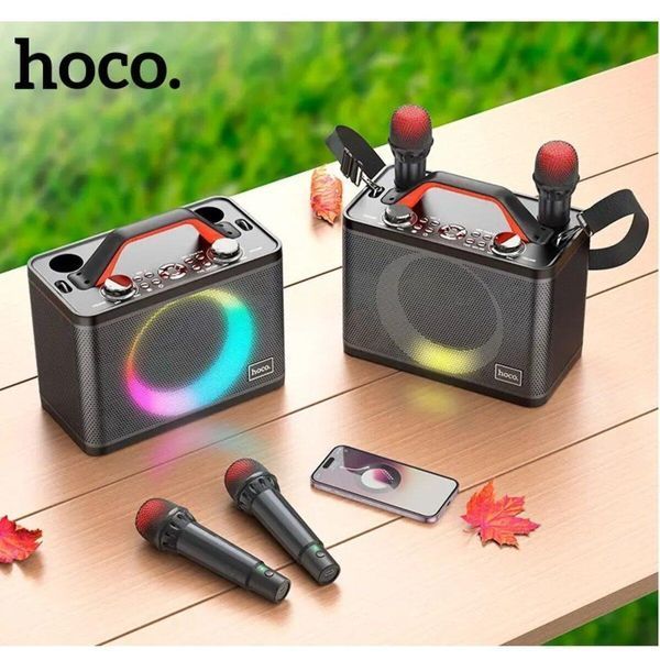 Портативна колонка HOCO BS57 Jenny dual mic wireless karaoke BT speaker Black 656-00758 фото
