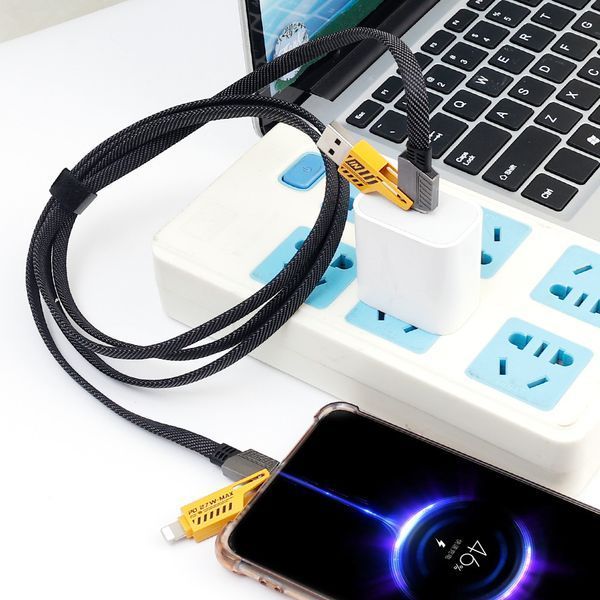 Кабель WUW-X207 USB 3 in 1 65 W black 6972573336524 фото