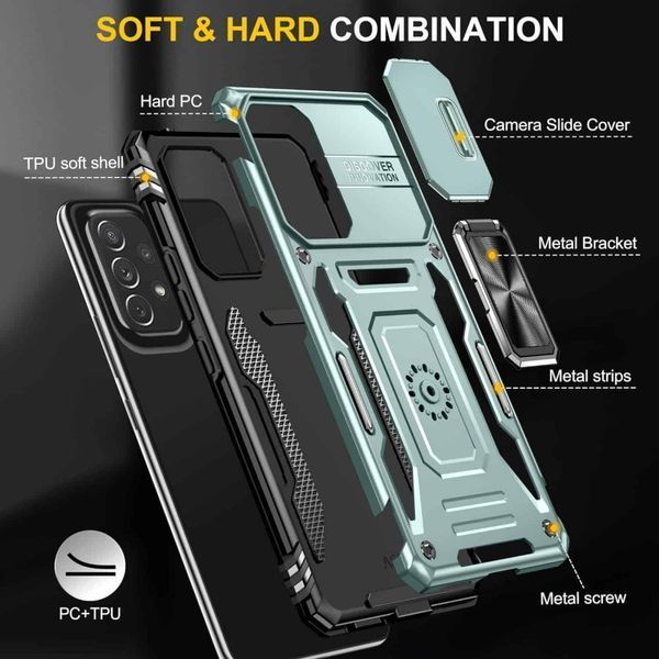 Ударостійкий чохол Camshield Army Ring для Samsung Galaxy A33 5G Light Green 777-05135 фото