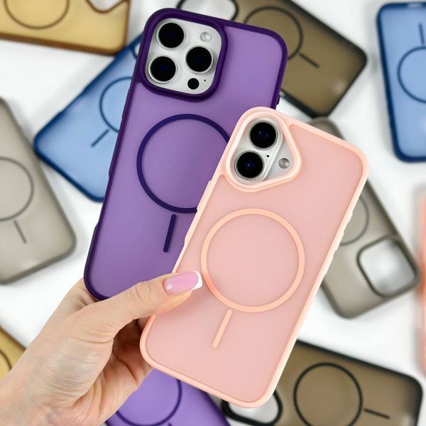 Силіконовий чохол Matte Color Case With Magnetic Thin Circle для iPhone 16e\17e Blue 214-03099 фото