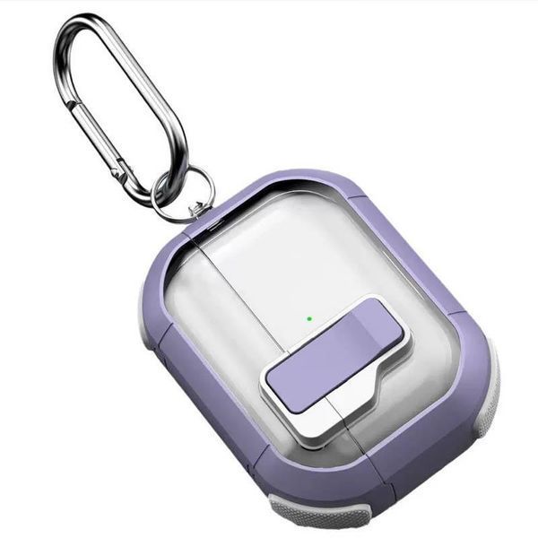 Футляр противоударный Locking Button для наушников Airpods Pro Light Purple 203-00421 фото