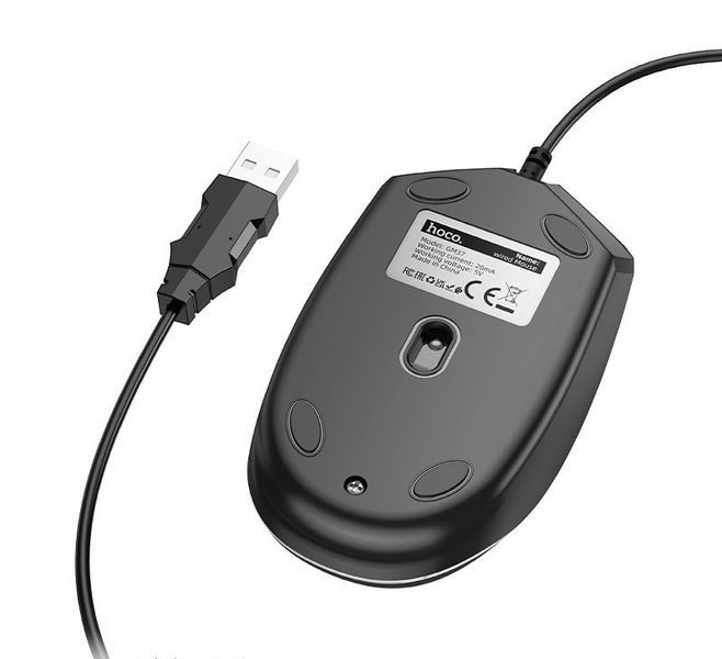 Манипулятор мышь HOCO GM37 Wonderful gaming luminous wired mouse Black 6942007647953 фото