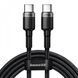 Кабель Baseus Cafule Flash Charging Type-C to Type-C PD 2.0 100W (2m) Gray/Black CATKLF-ALG1 фото 1