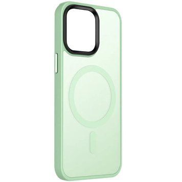 Чехол TPU+PC Metal Buttons with MagSafe Colorful для Apple iPhone 13 (6.1") Matcha Green 555-03070 фото