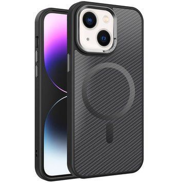 Чохол TPU+PC Carbon Mirage with MagSafe для Apple iPhone 15 Black 214-03384 фото