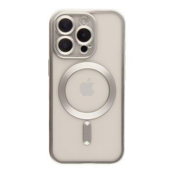 Чехол TPU Metallic Chrome Full Camera with Magsafe для iPhone 16 Pro Silver 214-02950 фото