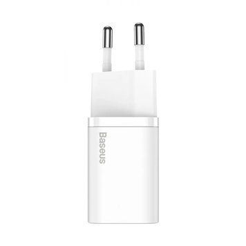 СЗУ Baseus Super Silicone Quick Charger 25W (Type-C) + With Cable Type-C to Type-C 3A (1m) White 209-00312 фото