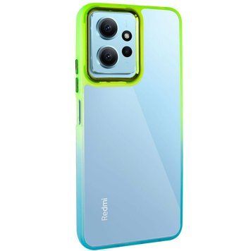 Чехол TPU+PC Fresh sip series для Xiaomi Redmi Note 12 4G Бирюзовый / Лимонный 777-06602 фото