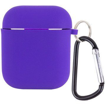 Силиконовый футляр с микрофиброй для наушников Airpods 1/2 Ultra Violet 203-00217 фото
