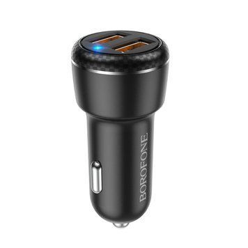 Автомобільний зарядний пристрій BOROFONE BZ17 Core dual port QC3.0 car charger set(Type-C) 18W 656-00281 фото