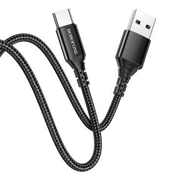 Кабель BOROFONE BX54 Ultra bright Type-C 1m 2.4A Black 6931474745835 фото