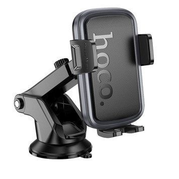 Автодержатель для телефона HOCO H79 Vista push-type car holder (center console) Black Metal Gray 6942007647892 фото