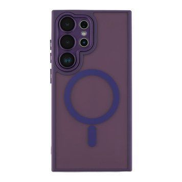 Чохол TPU+PC Magnetic Matte Camera Lens with Magsafe для Samsung Galaxy S25+ 5G (S936) Dark Purple 757-00366 фото