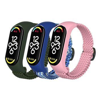 Ремінець для Xiaomi Mi Band 3/4/5/6/7 Elastic Adjustment Colorful Grey 212-02466 фото