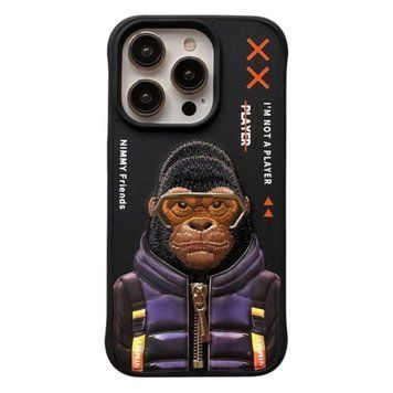 Чехол TPU+PC Nimmy 3D with Metal Buttons для iPhone 15 Pro Gorilla Black 656-02534 фото