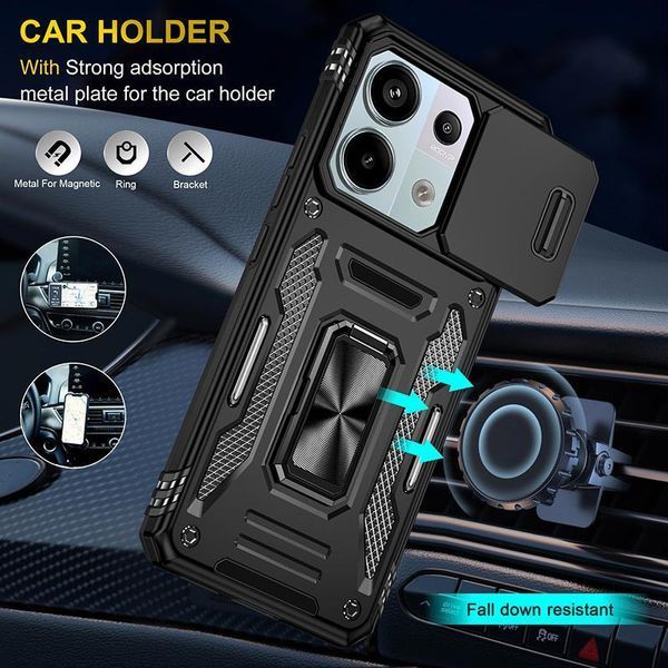 Ударопрочный чехол Camshield Army Ring для Xiaomi Poco X6 / Note 13 Pro 5G Black 777-04986 фото