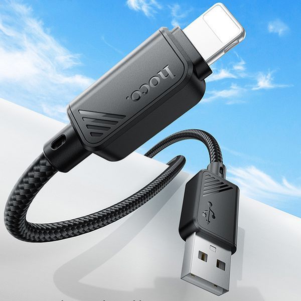 Дата кабель Hoco X113 Beneficio USB to Lightning (1m) Black ILSO-00000077127-3 фото