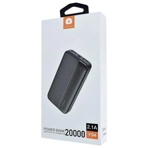 Павербанк WUW Y94 20000mAh Micro-USB/Type-C/2 USB Черный 216-00056 фото