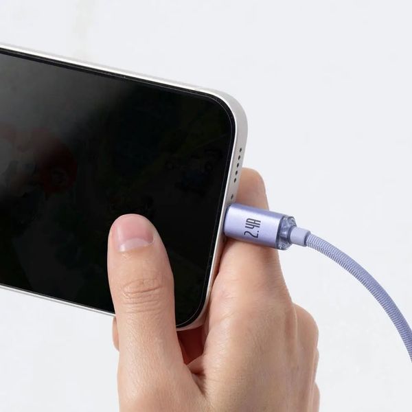 Кабель Baseus Crystal Shine Series Fast Charging Data Cable USB to iP 2.4A 1.2m Purple CAJY000005 фото