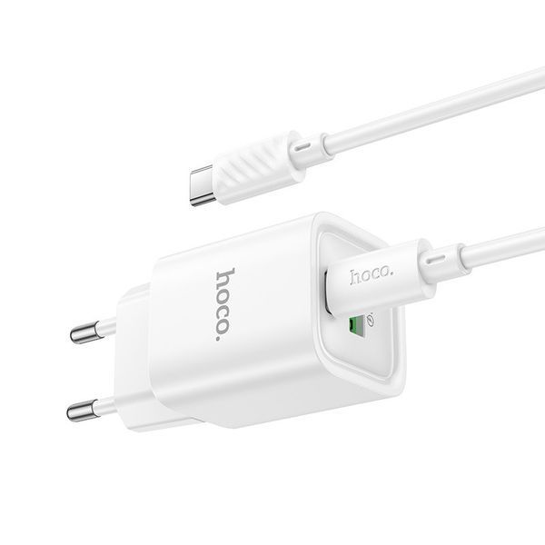Сетевое зарядное устройство HOCO C149A Charm PD30W+QC3.0 charger set (C to C)(EU) White 6942007630351 фото
