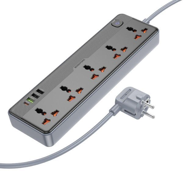 Сетевой удлинитель BOROFONE BAC5A Lord 5 position socket(PD20W/1C3A)(EU) Black 656-03202 фото