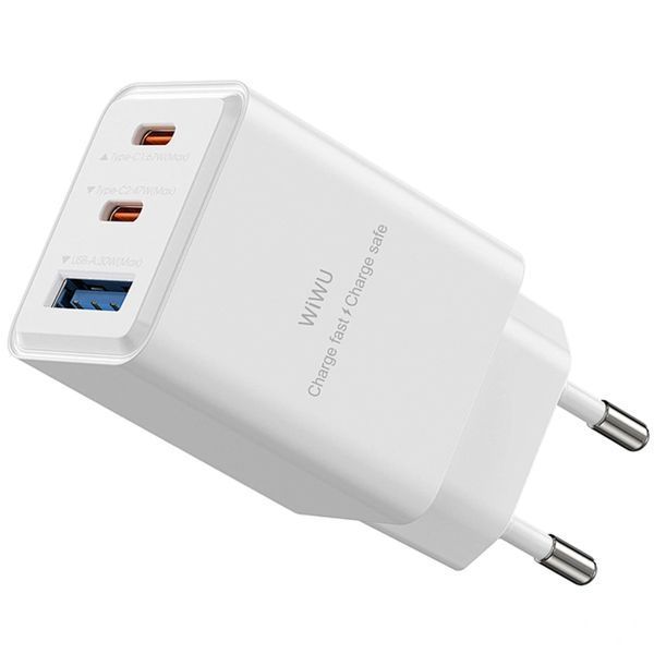 МЗП WIWU G026 Cube PD67W+QC3.0 GaN (1USB-A/2C) White ILSO-00000085950-1 фото