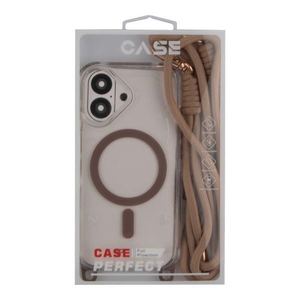 Чехол TPU+PC LanyardCase with MagSafe для iPhone 16 Desert Gold 214-03187 фото