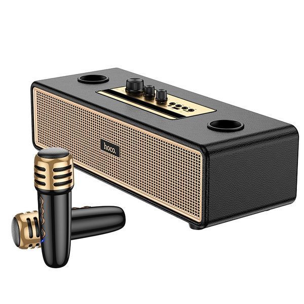 Портативна колонка HOCO BS63 Graceful wireless dual-mic BT speaker, 10W*2, Black 6942007634458 фото