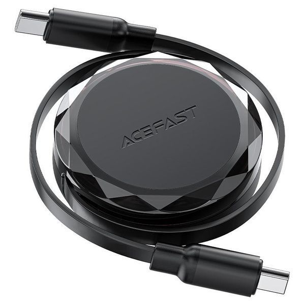 Кабель ACEFAST C13-03 USB-C to USB-C dual retraction charging data cable Black 6974316280132 фото