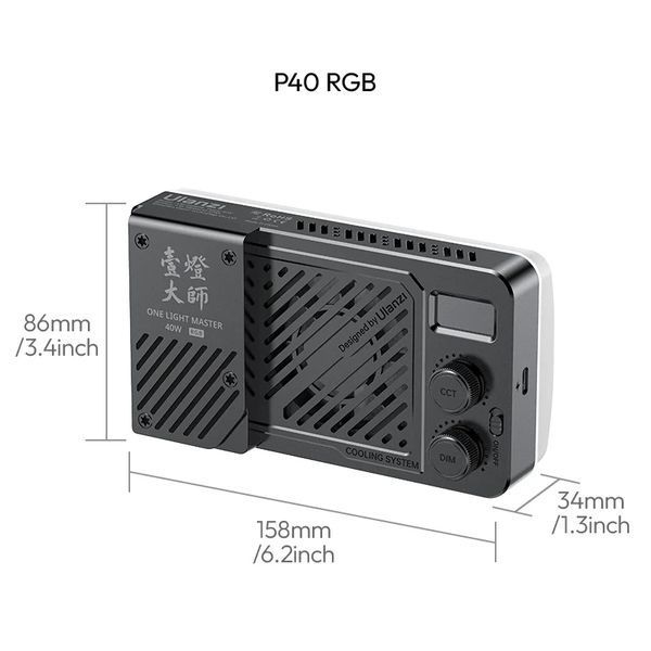 Відеосвітло Ulanzi LM-P40RGB Portable Video Light 40W RGB L130 фото