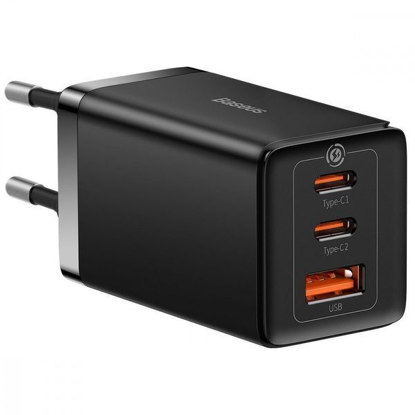 МЗП Baseus GaN5 Pro 65W (2 Type-С+USB ) + Кабель Type-C to Type-C 100W (1m) White CCGP120202 фото