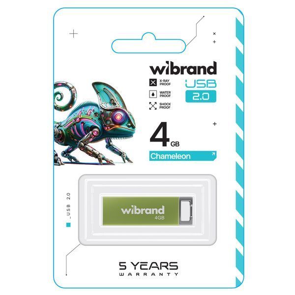 Флеш-накопичувач Wibrand USB 2.0 Chameleon 4Gb Light Green WI2.0/CH4U6LG фото