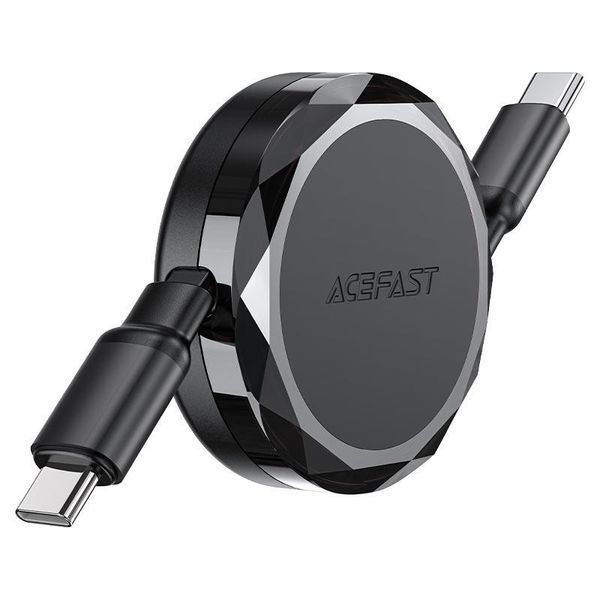 Кабель ACEFAST C13-03 USB-C to USB-C dual retraction charging data cable Black 6974316280132 фото
