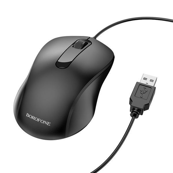Маніпулятор миша BOROFONE BG4 Business wired mouse Black 6974443382976 фото