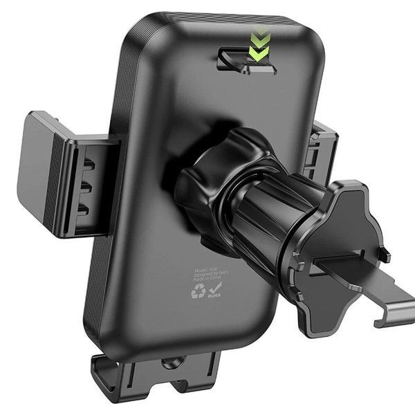 Тримач для мобільного HOCO H26 Rock push-type car holder(air outlet Black gray 656-00497 фото