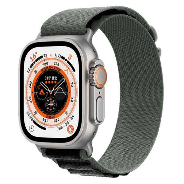 Тканинний ремінець Alpine Loop для Apple Watch 42/44/45/49 mm Military-green Black 212-00542 фото