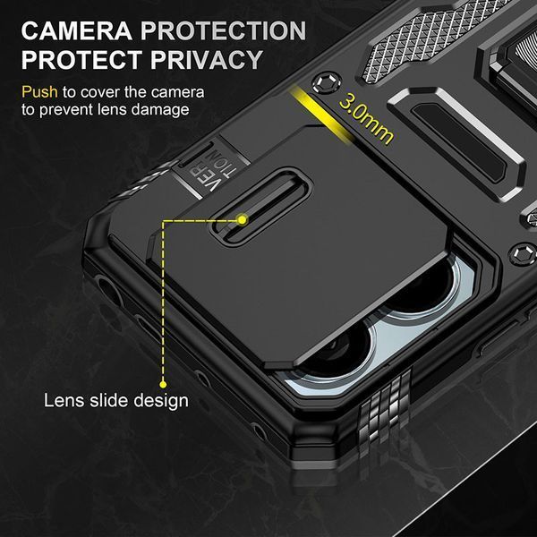 Ударопрочный чехол Camshield Army Ring для Xiaomi Poco X6 / Note 13 Pro 5G Black 777-04986 фото