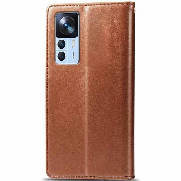 Кожаный чехол-книжка GETMAN Gallant (PU) для Xiaomi 12T / 12T Pro Brown 777-06452 фото