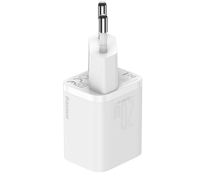 Мережевий зарядний пристрій Baseus Super Si Quick Charger 1C 20W EU White 656-01311 фото