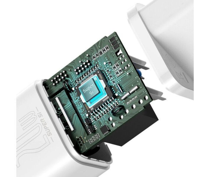 Мережевий зарядний пристрій Baseus Super Si Quick Charger 1C 20W EU White 656-01311 фото