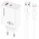 Сетевое зарядное устройство Amaya E72D PD67W+QC3.0 (1USB-A/1C) + кабель USB to Type-C white 656-08071 фото 1