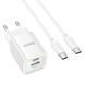 Сетевое зарядное устройство HOCO C149A Charm PD30W+QC3.0 charger set (C to C)(EU) White 6942007630351 фото 3