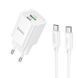 Сетевое зарядное устройство HOCO C149A Charm PD30W+QC3.0 charger set (C to C)(EU) White 6942007630351 фото 1