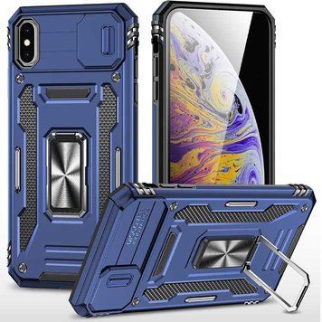Ударопрочный чехол Camshield Army Ring для Apple iPhone X / XS (5.8") Navy Blue 777-05037 фото