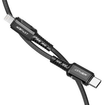 Кабель ACEFAST C1-01 Type-C to iP 3A, 1.2m, nylon, aluminum connectors, Black 6974316280484 фото