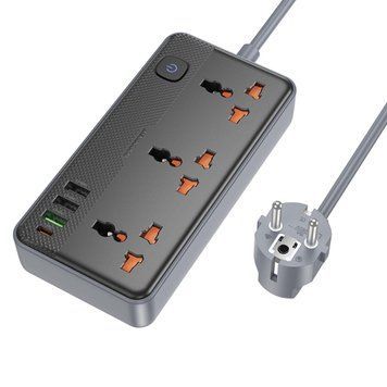 Сетевой удлинитель BOROFONE BAC3A Roy 3 position socket(PD20W/1C3A)(EU) Black 656-03203 фото